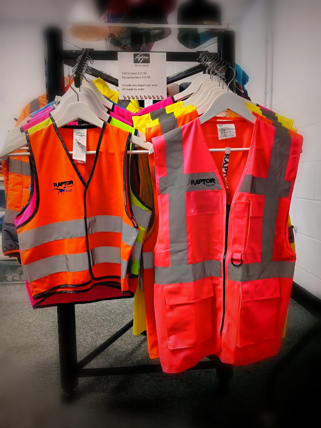 Raptor Zip Up with Pockets Hi Viz Vest Teens/Adults