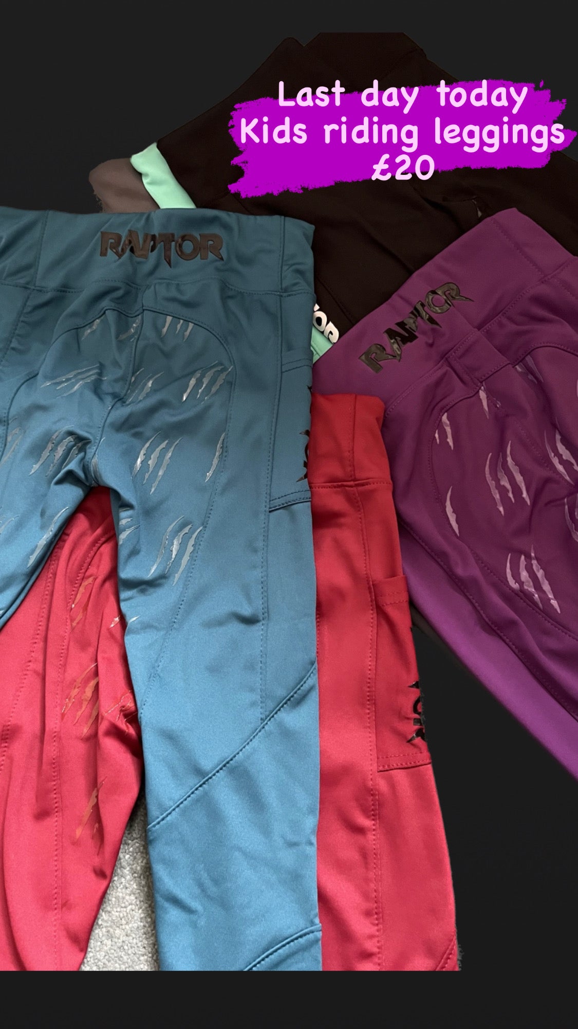 Raptor Kids Riding Leggings