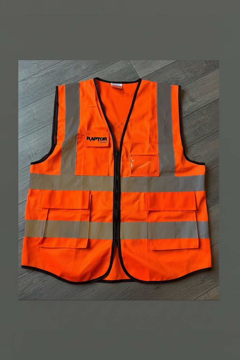 Raptor Zip Up with Pockets Hi Viz Vest Teens/Adults